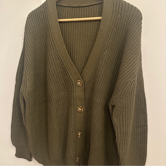 NEW Jenni Kayne Cocoon Cotton Oversized Cardigan Sweater in Sage Green | size S - Picture 6 of 10